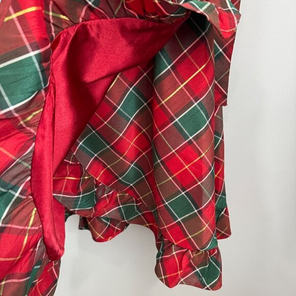 Gymboree Holiday Tartan Plaid Wrap Dress Ruffle Trim Christmas Cozy Chic Size M - Picture 5 of 13